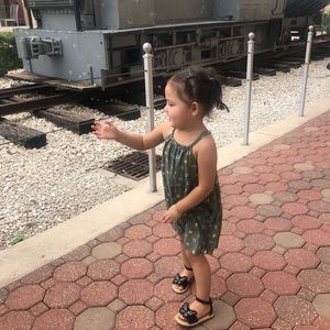 Olive Green Floral Dress